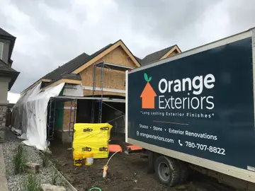 Orange Exteriors crew on site in Edmonton
